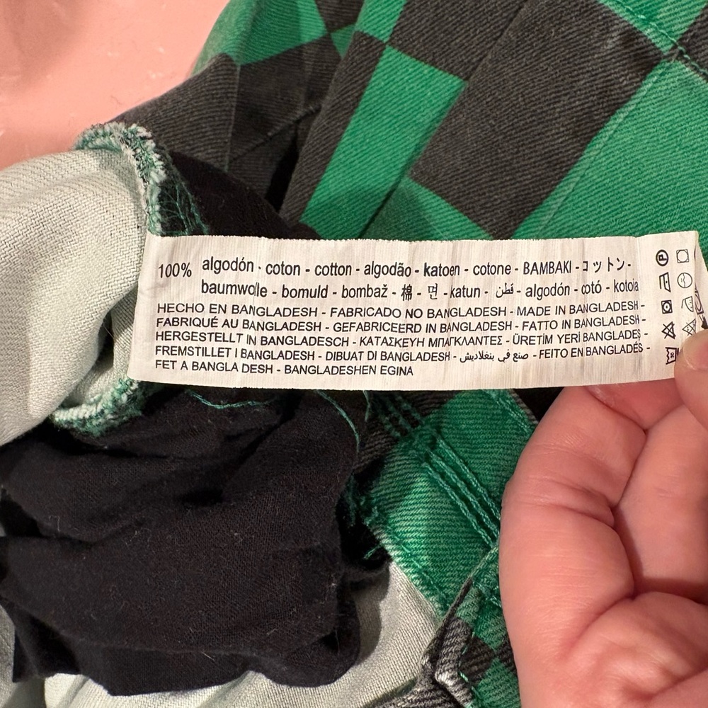 Bershka Green and Black Checker Jeans - Picture 9 of 10